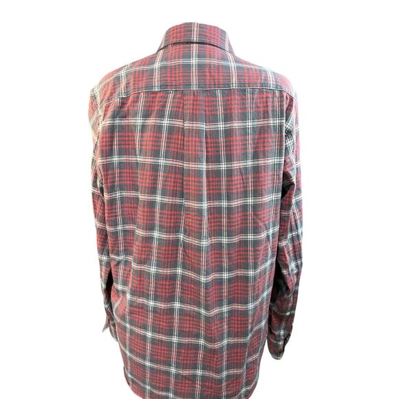 Alesbury Sz M Flannel Plaid Shirt Red / Gray / White long sleeve 100% Cotton - Picture 2 of 8